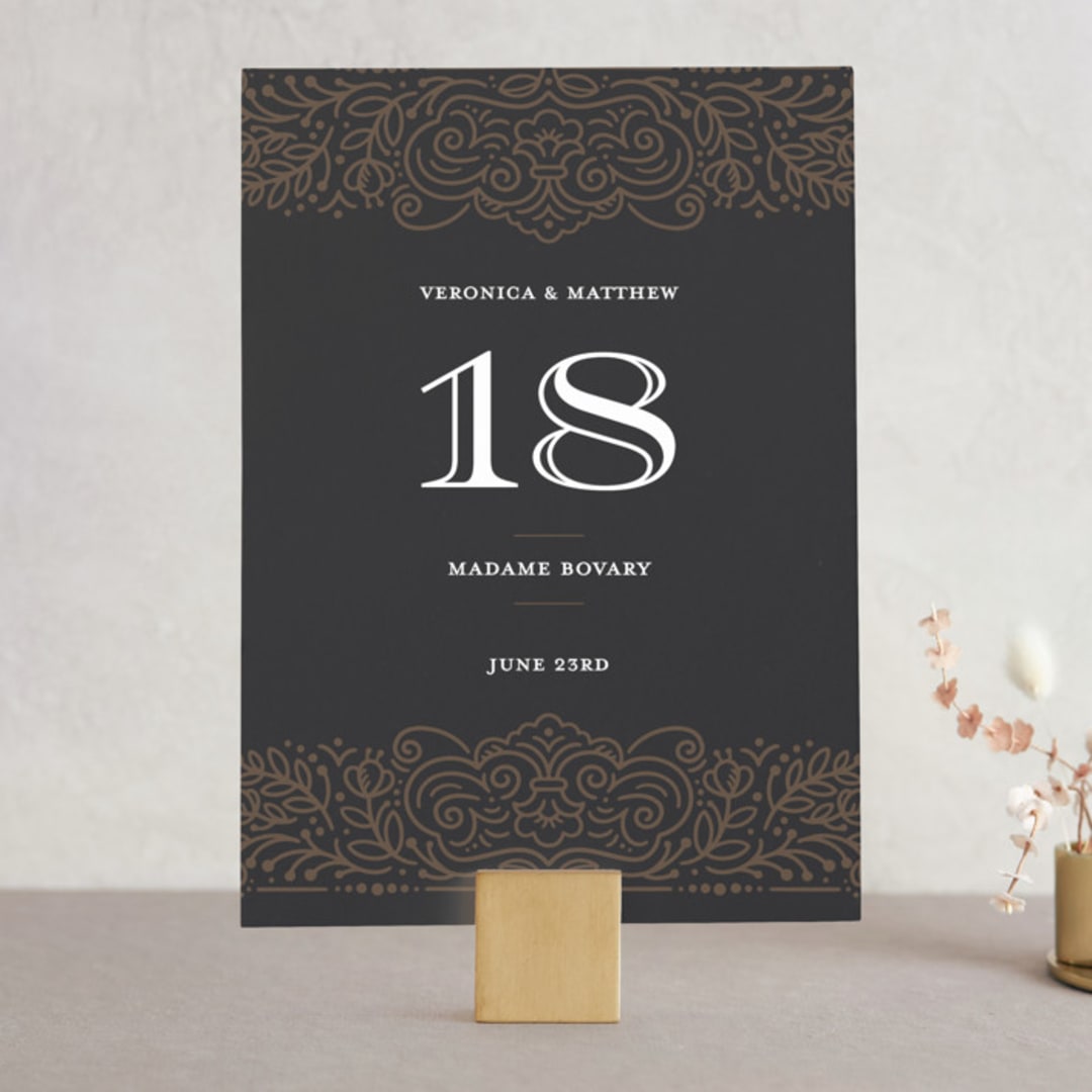 "Eternal Love" - Table Numbers in Dark Chocolate by Laura Bolter - Front