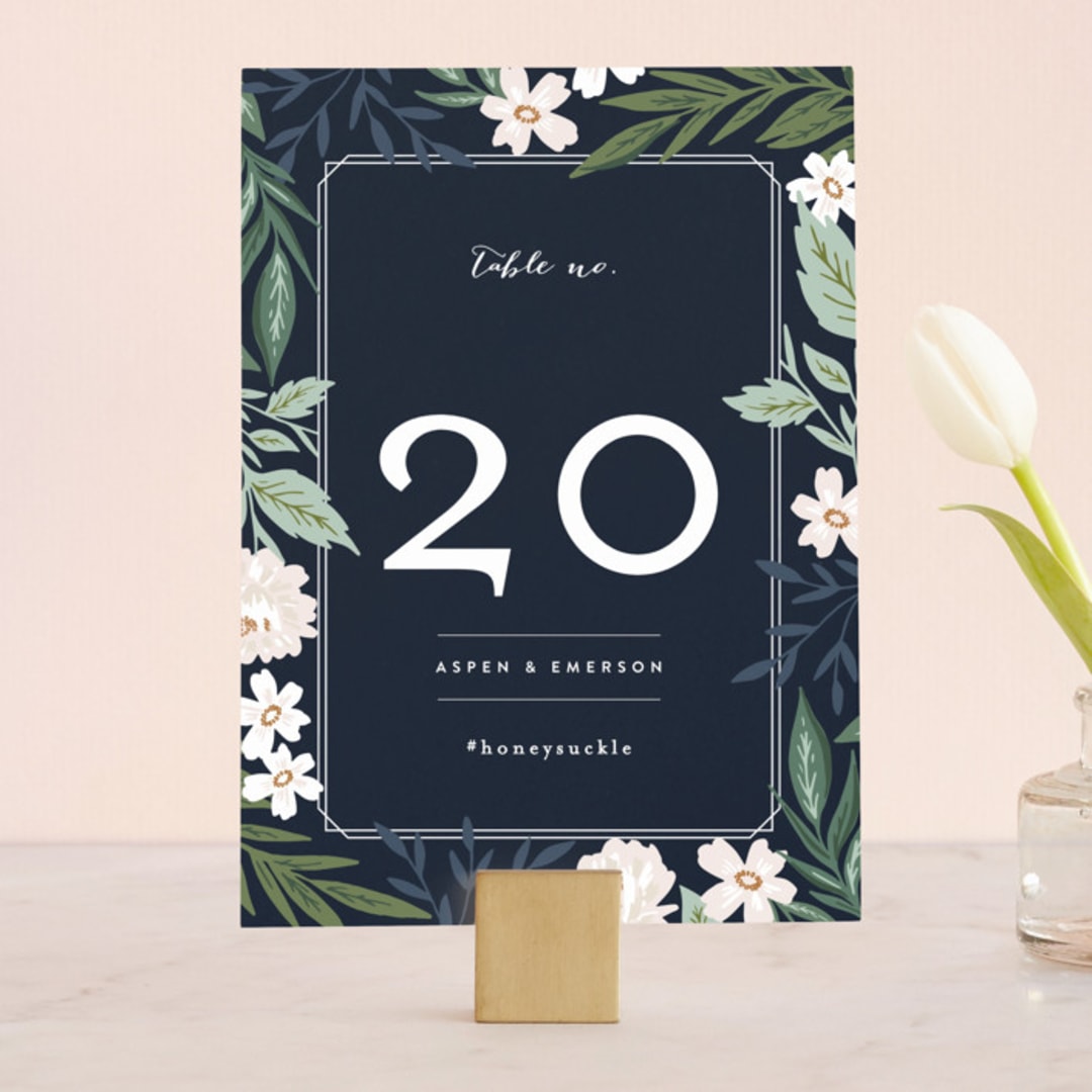 "Floral Edged Frame" - Table Numbers in Royal by Alethea and Ruth - Front