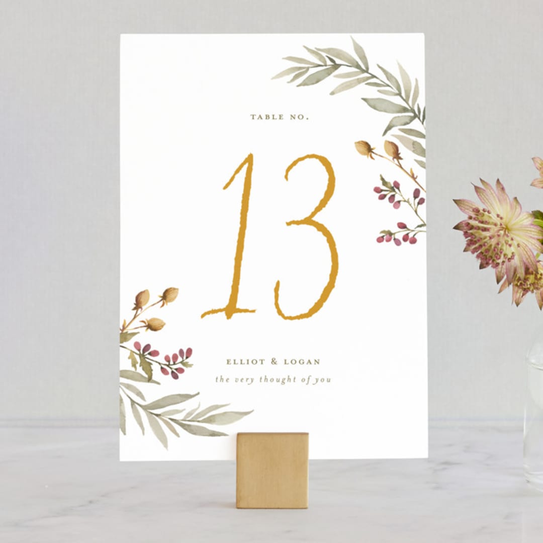 "Summer Love" - Table Numbers in Sunflower by Wildfield Paper Co - Front