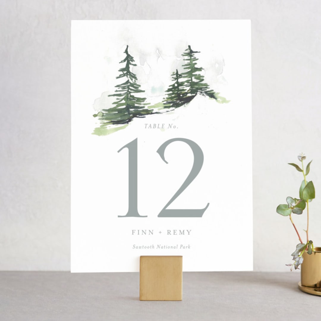 "On the Slopes" - Table Numbers in Fog by Mere Paper - Front