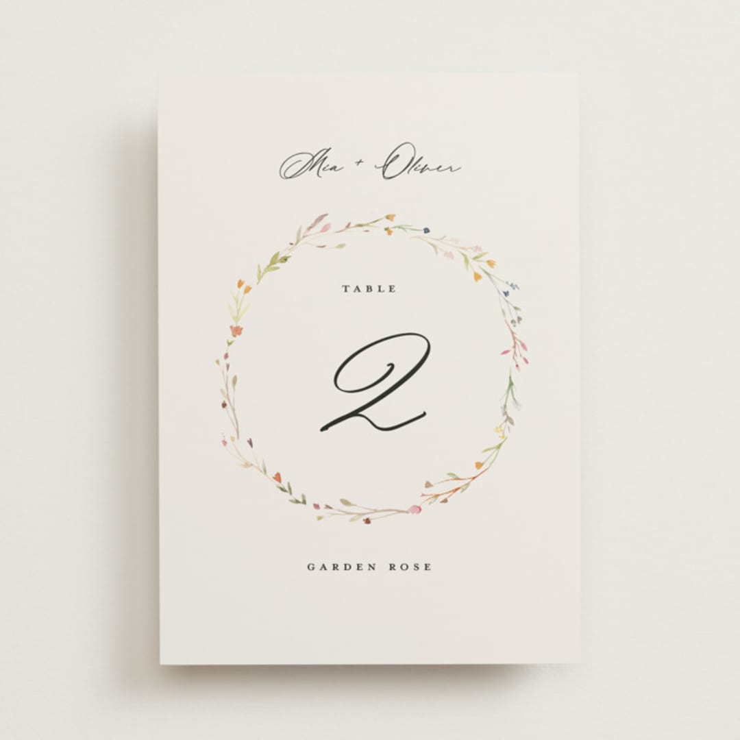 "delicate florals" - Table Numbers in Snow by Lori Wemple - Front