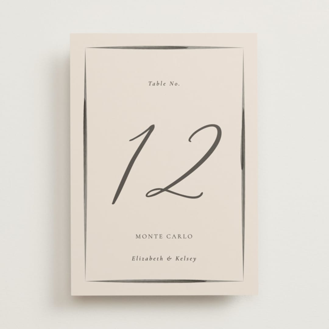 "Bow" - Table Numbers in Tuxedo by Corinne Malesic - Front
