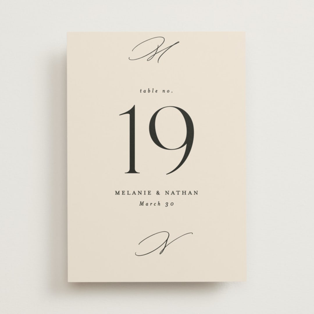 "Infinite" - Table Numbers in Ivory by Angela Thompson - Front
