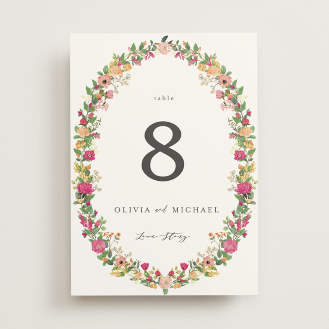 "Meadow Love" - Table Numbers in Tropical by Susan Moyal - Front