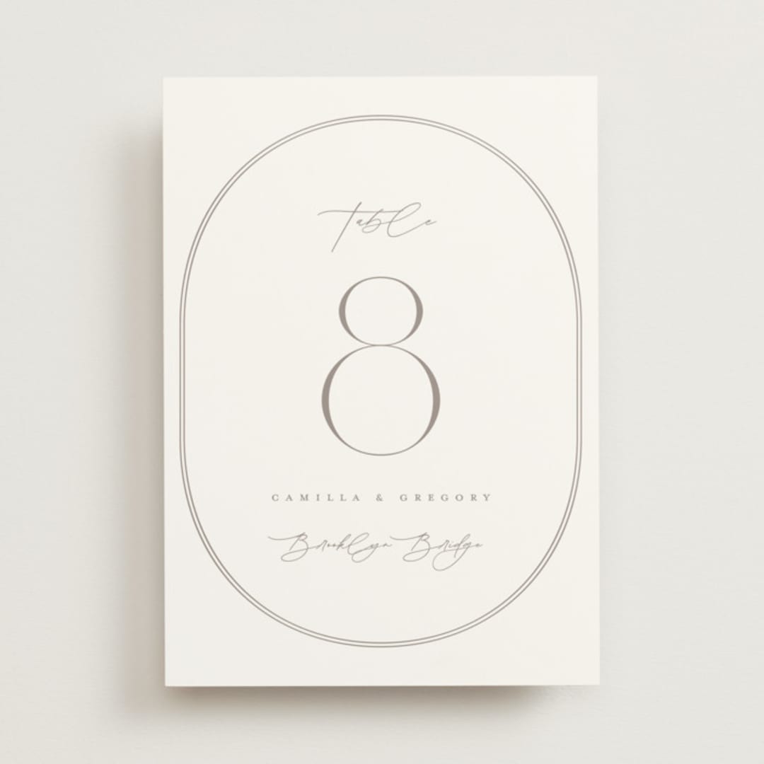 "The Hudson" - Table Numbers in Latte by Kristie Kern - Front