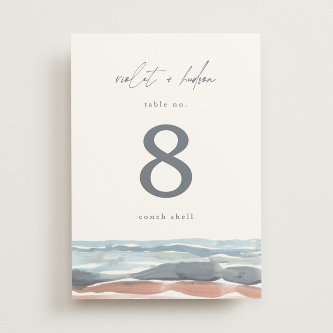 "waves" - Table Numbers in Beachy by Pixel and Hank - Front