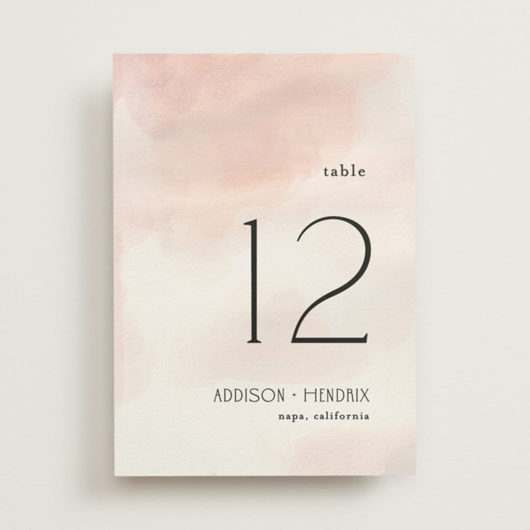 "First light" - Table Numbers in Blush by Itsy Belle Studio - Front