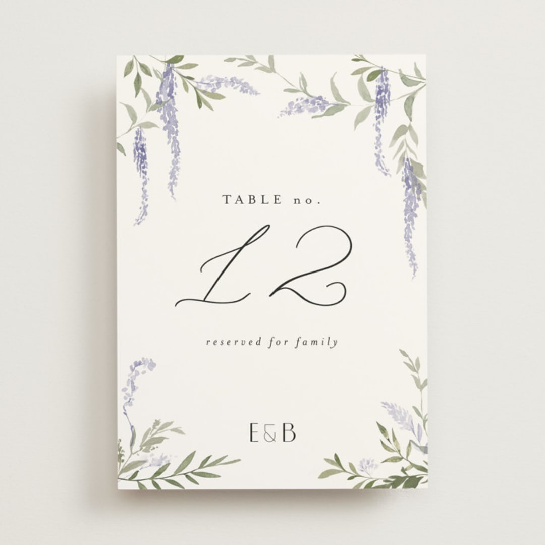 "Enchanted Evening" - Table Numbers in Lavender by Design Lotus - Front