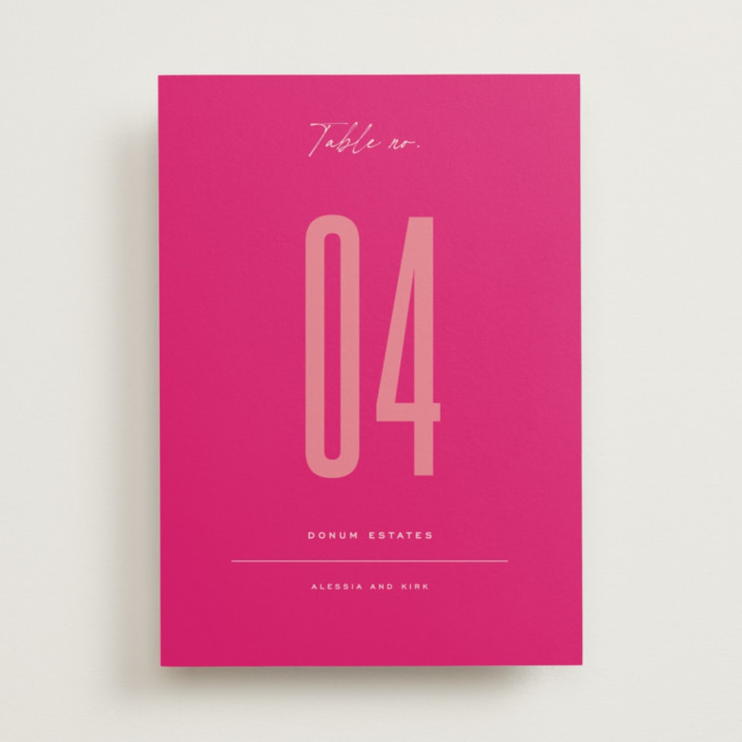 "Pop Romance" - Table Numbers in Fruit Punch by Ashley DeMeyere - Front