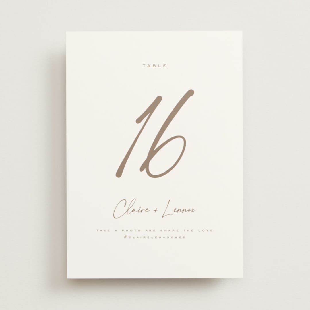 "Full Photo" - Table Numbers in Chiffon by Orasie - Front