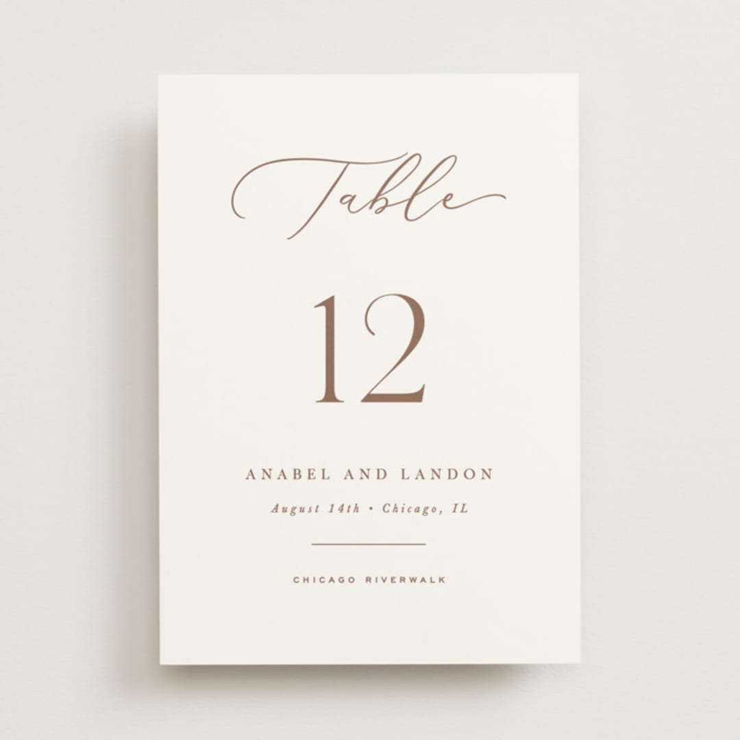 "Luxe script" - Table Numbers in Pearl by Hooray Creative - Front