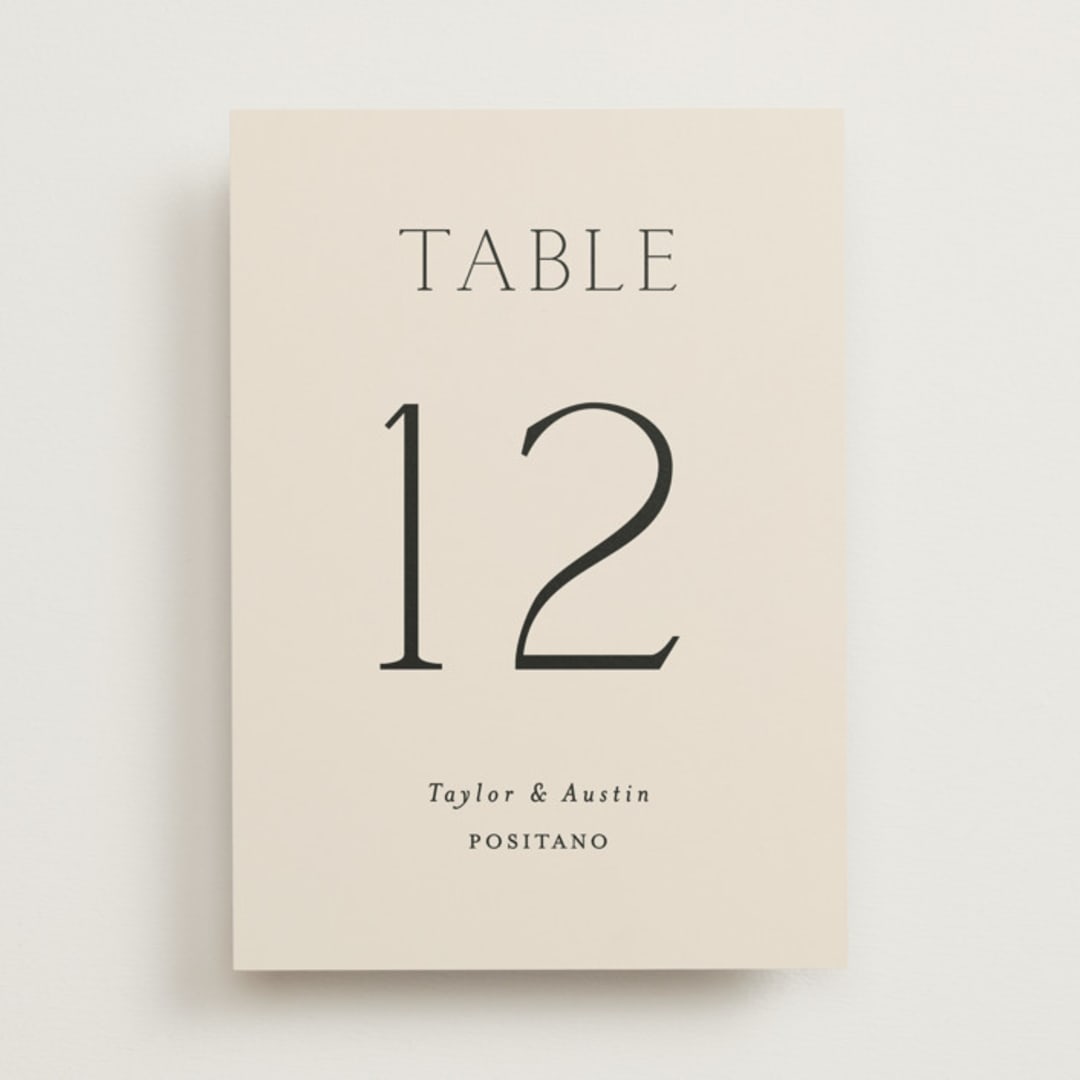 "In Love" - Table Numbers in Linen by Vanessa Doyle - Front
