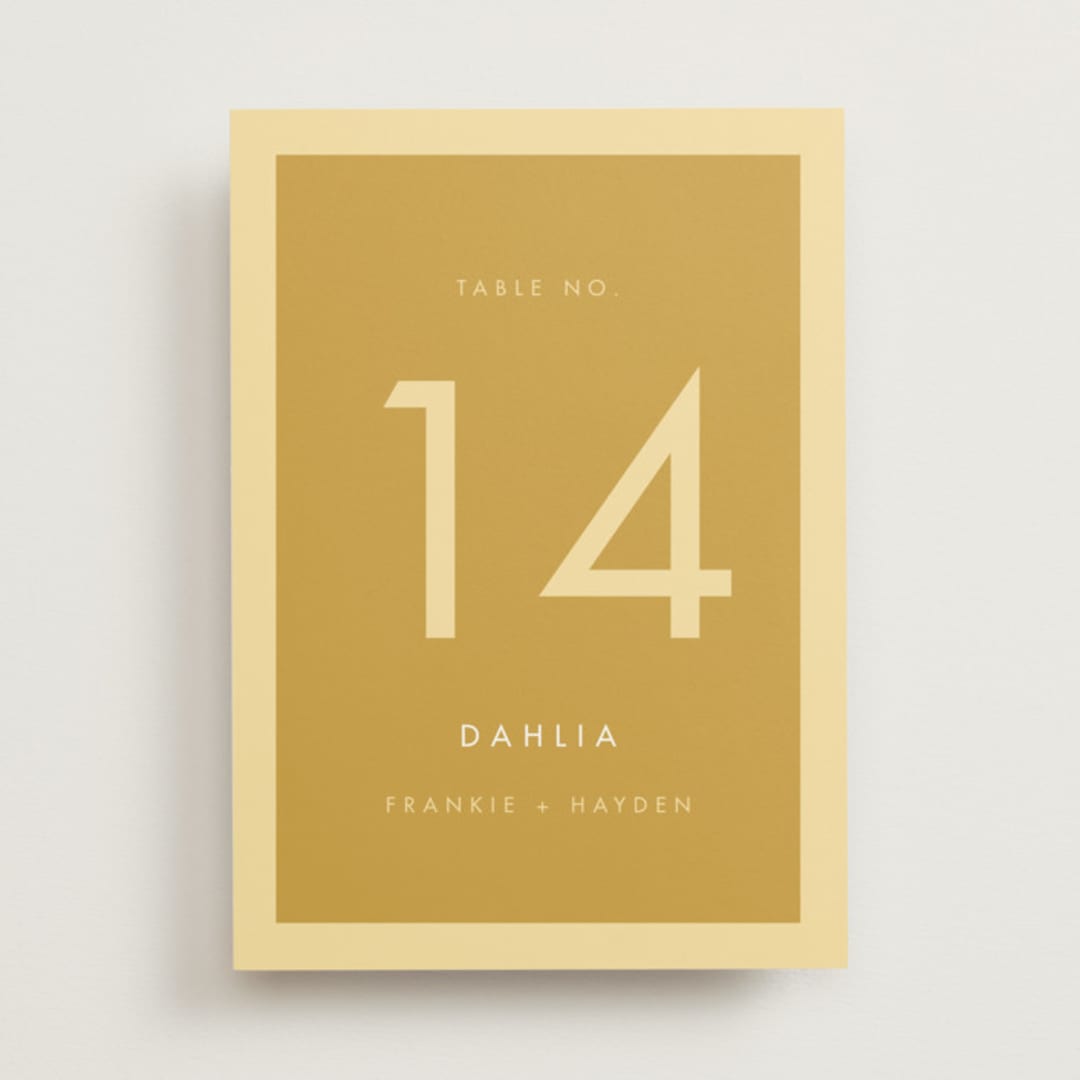 "Colorfield" - Table Numbers in Buttercup by Snow and Ivy - Front
