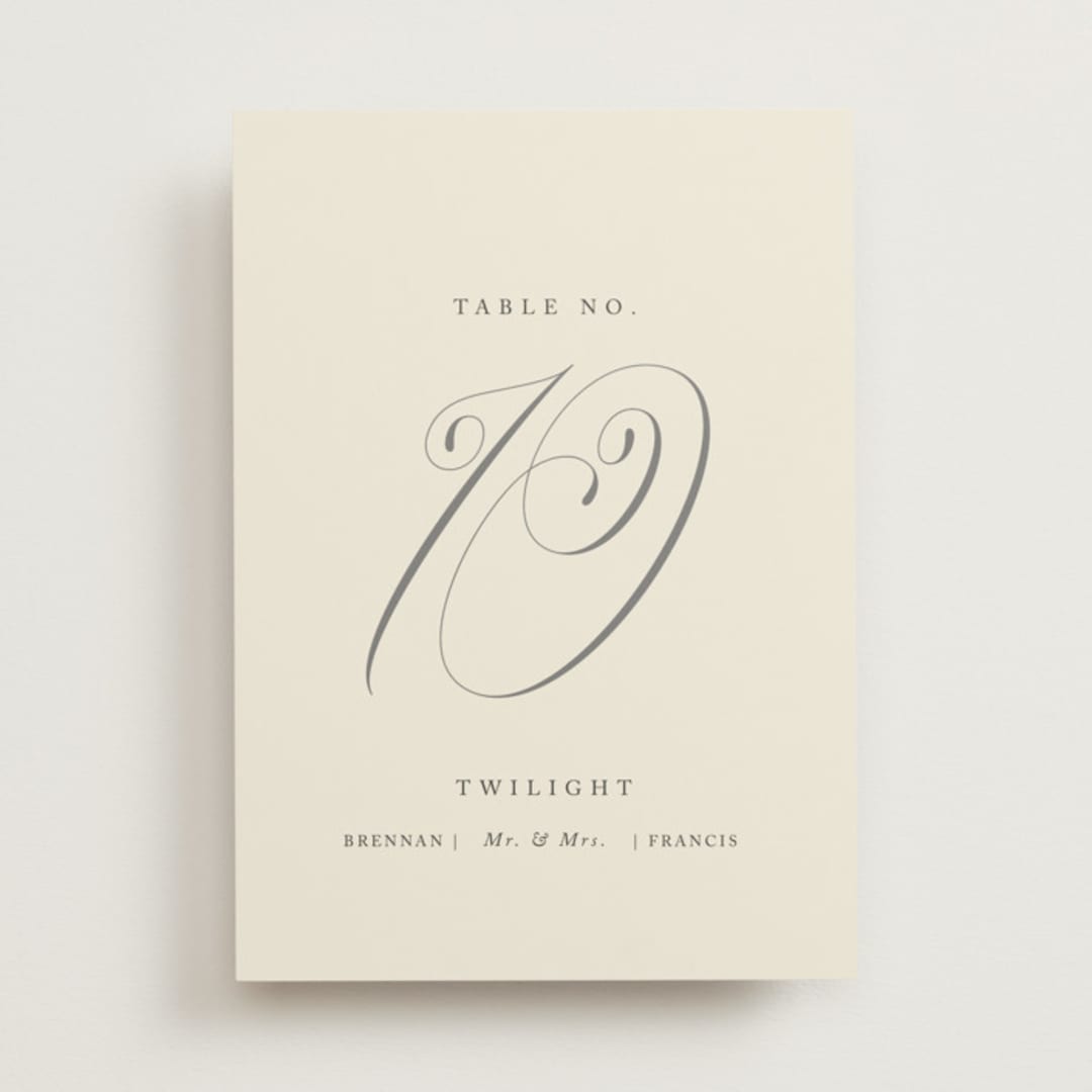 "Wonderful Tonight" - Table Numbers in Oreo Creme by Design Lotus - Front