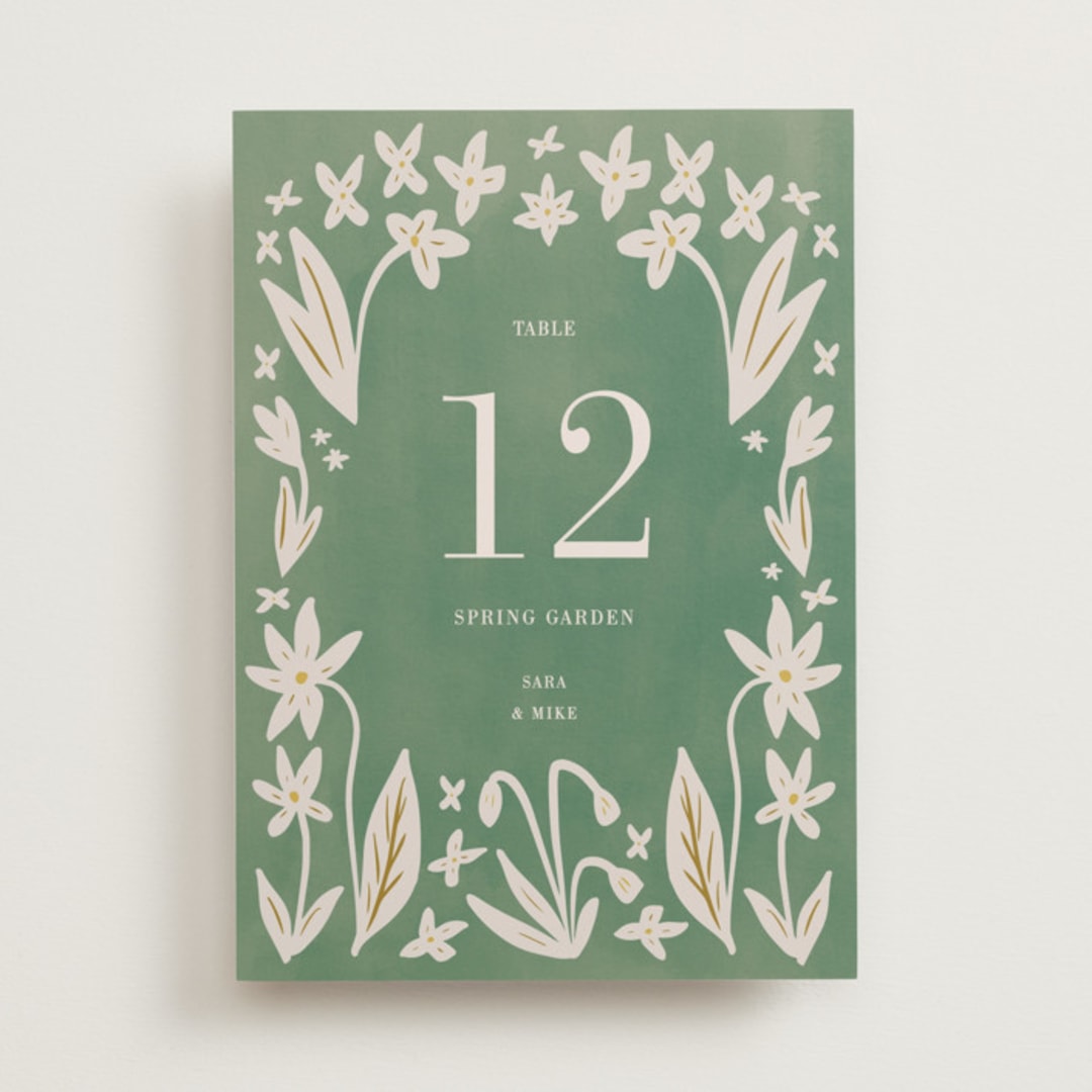 "Friendly Flowers" - Table Numbers in Emerald by Ani Somi - Front