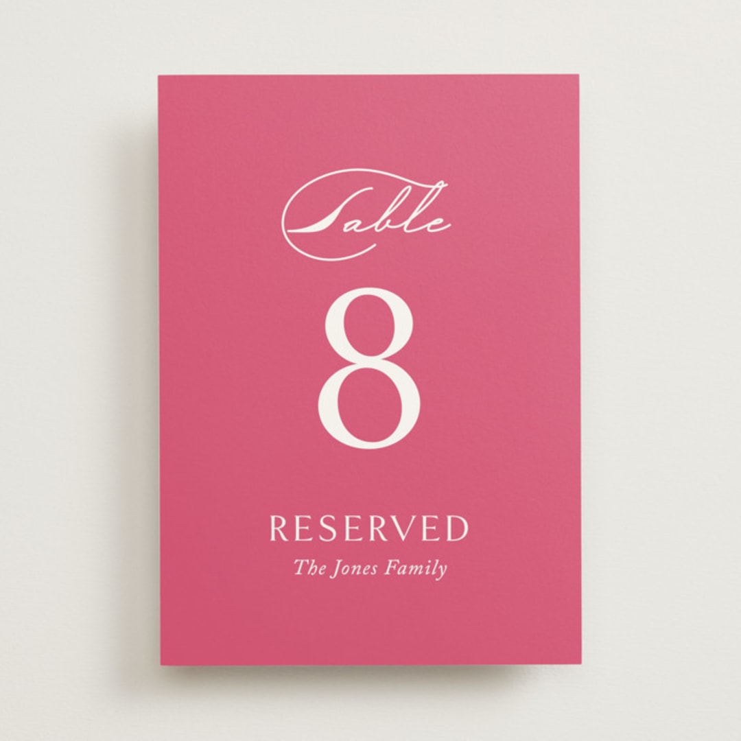 "Everlasting" - Table Numbers in Carnation by Jennifer Postorino - Front