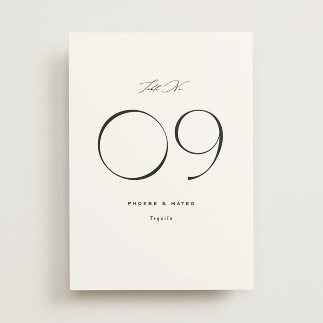 "Numerical" - Table Numbers in Lily by Owl and Toad - Front