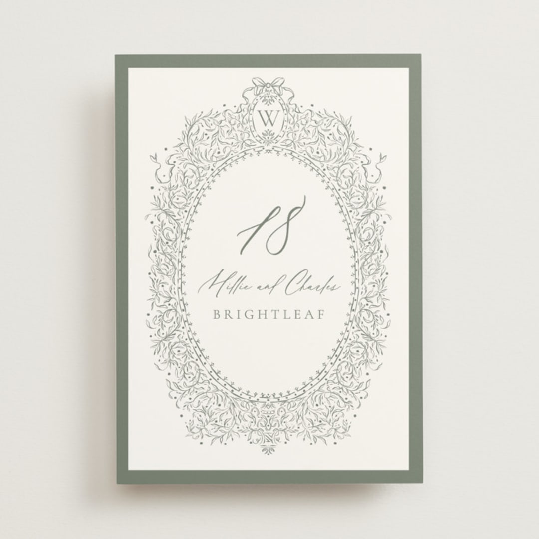 "Ornate sketched frame" - Table Numbers in Forest by Jackie Crawford - Front