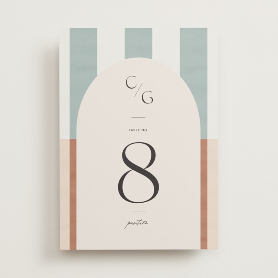 "Trois" - Table Numbers in Almond by Blustery August - Front