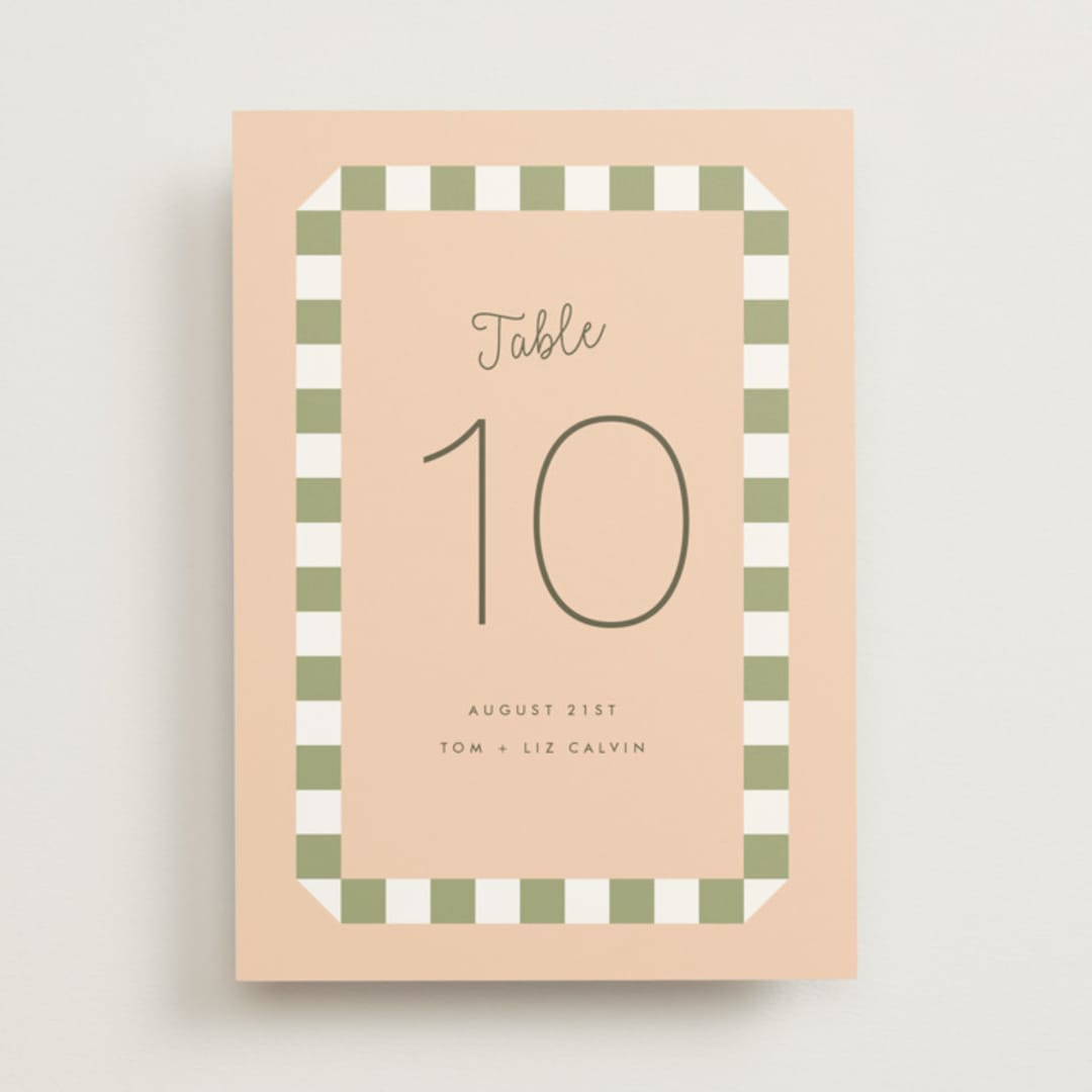 "Boardwalk" - Table Numbers in Peach by Baumbirdy - Front