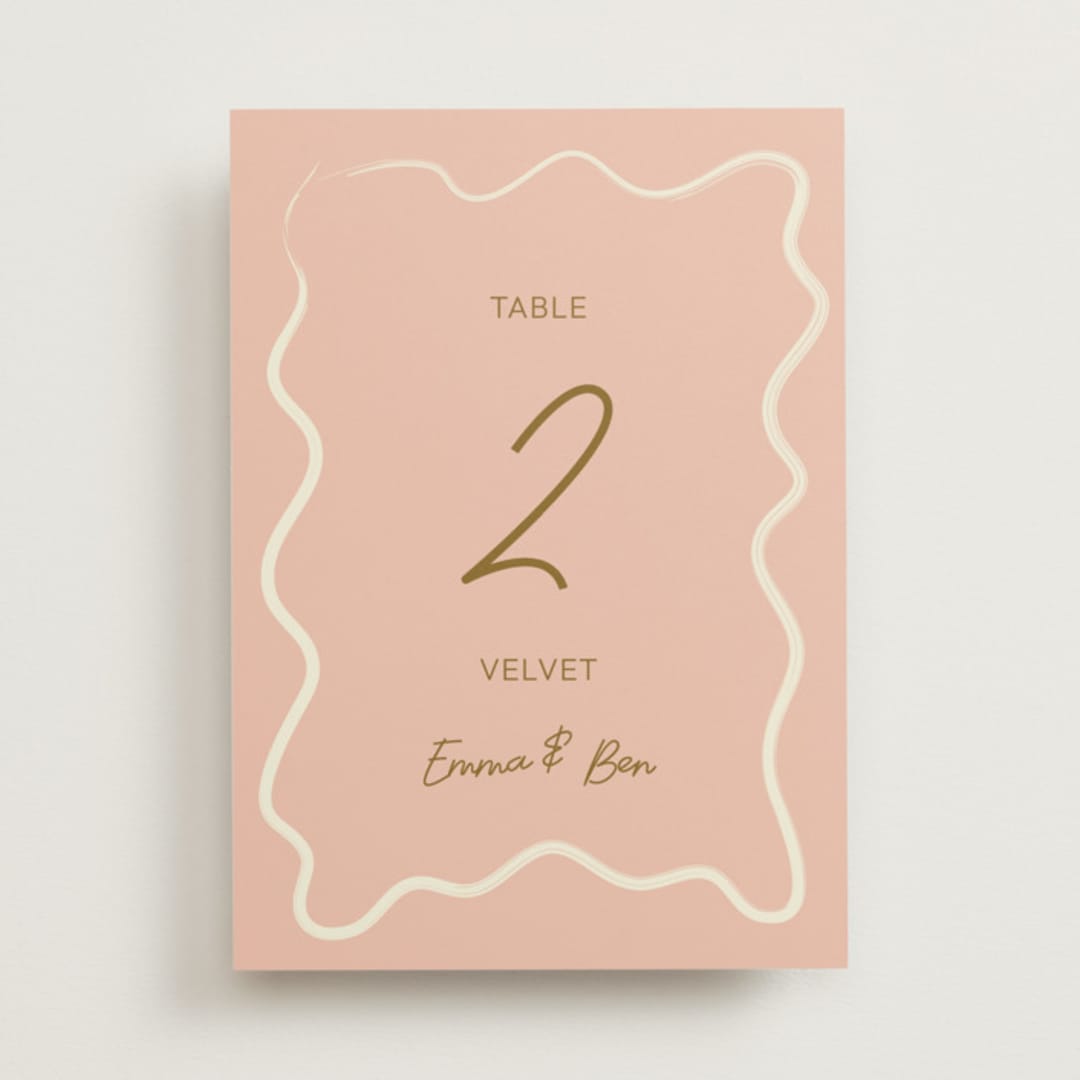 "Handwritten Letter" - Table Numbers in Butterscotch by Helena Vitto - Front