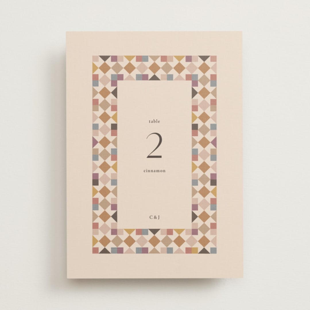 "prairie patchwork quilt" - Table Numbers in Autumn by Jessica Yeo - Front