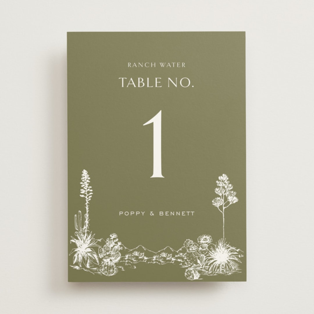 "Rancho" - Table Numbers in Verde by Megan Davis - Front