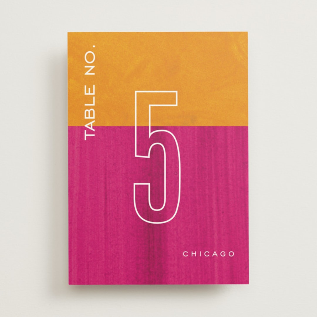 "Paint" - Table Numbers in Punch by Pixel and Hank - Front