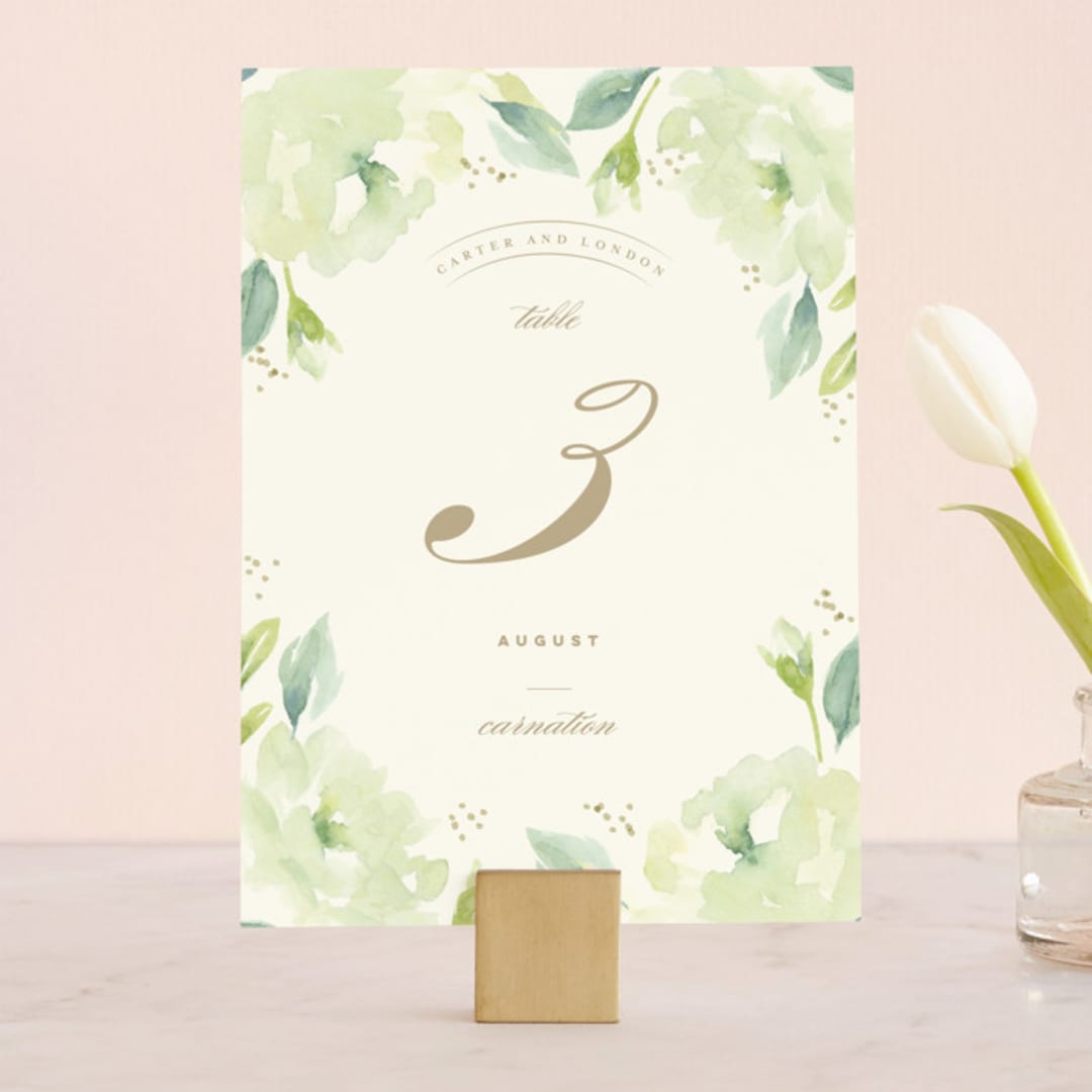 "Southern Garden" - Table Numbers in Moss by Lori Wemple - Front