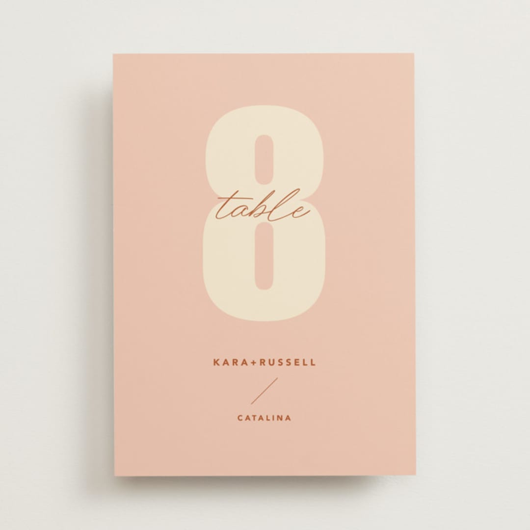 "Typographical Poster" - Table Numbers in Blush by Stacey Day - Front