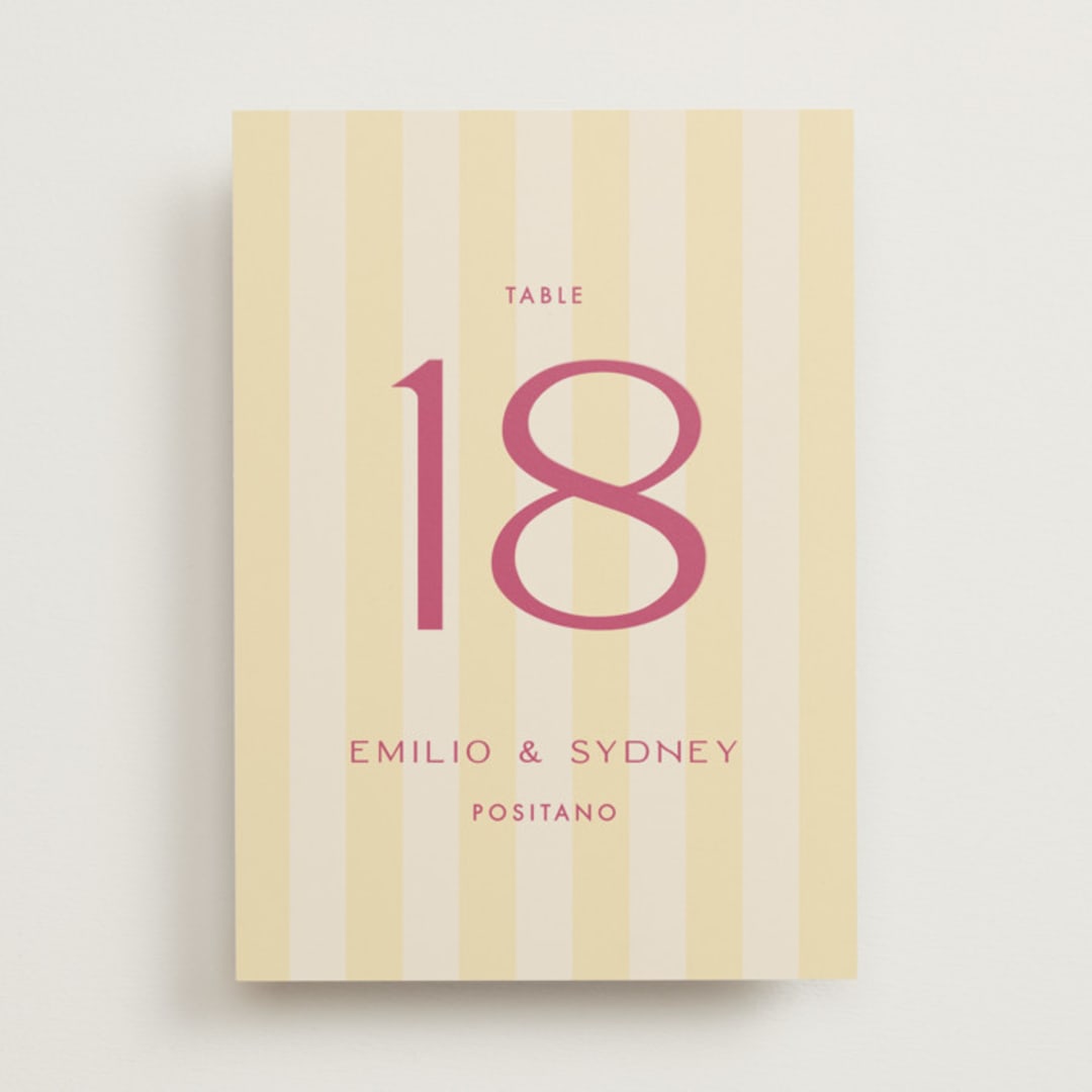 "palmetto" - Table Numbers in Lemon by Ellen Schlegelmilch - Front