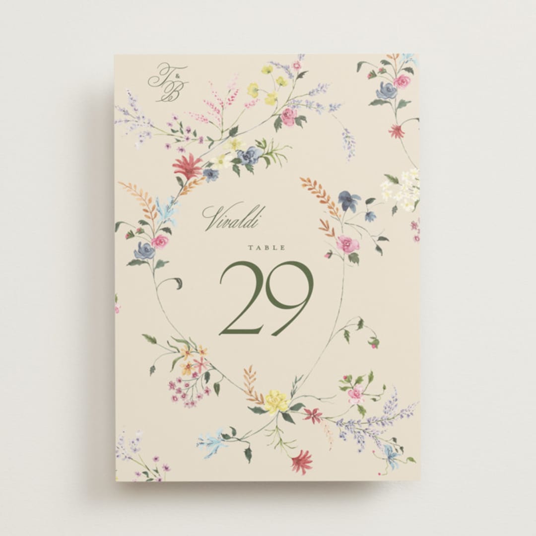 "whimsey floral" - Table Numbers in English Garden by Phrosné Barwood - Front