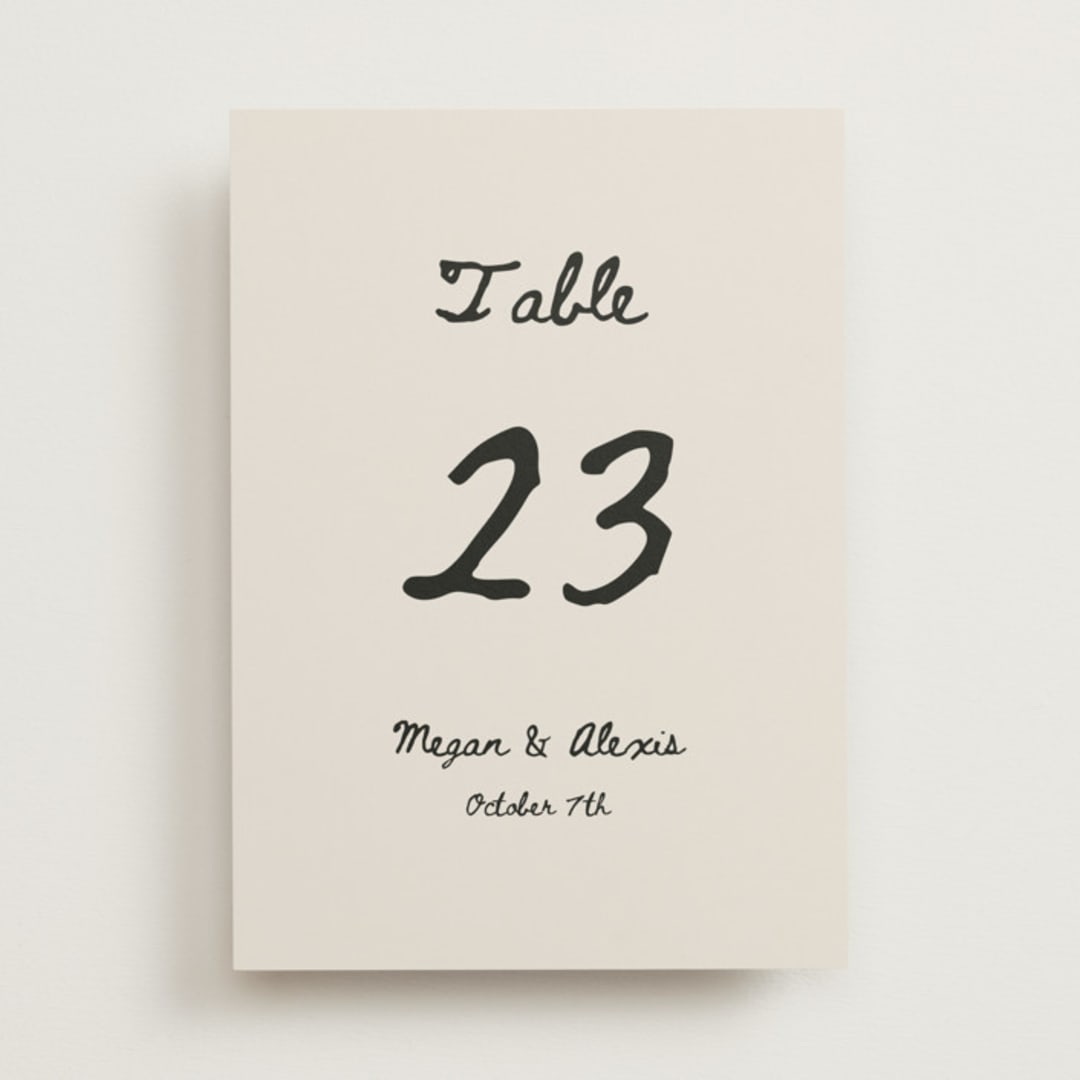 "simple monogram" - Table Numbers in Lace by Cass Loh - Front