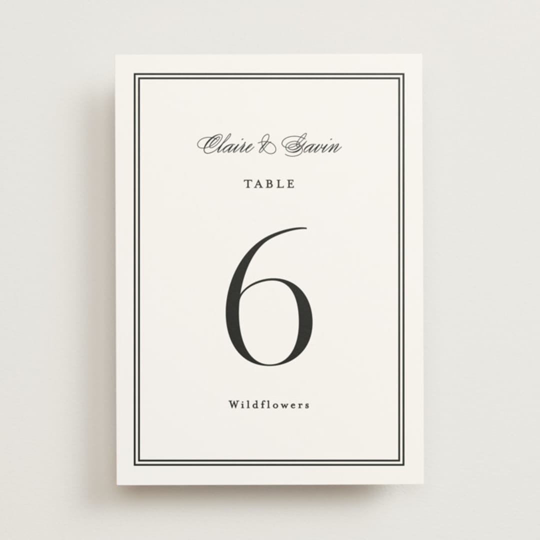 "Timeless Together" - Table Numbers in Tuxedo by Carolyn MacLaren - Front