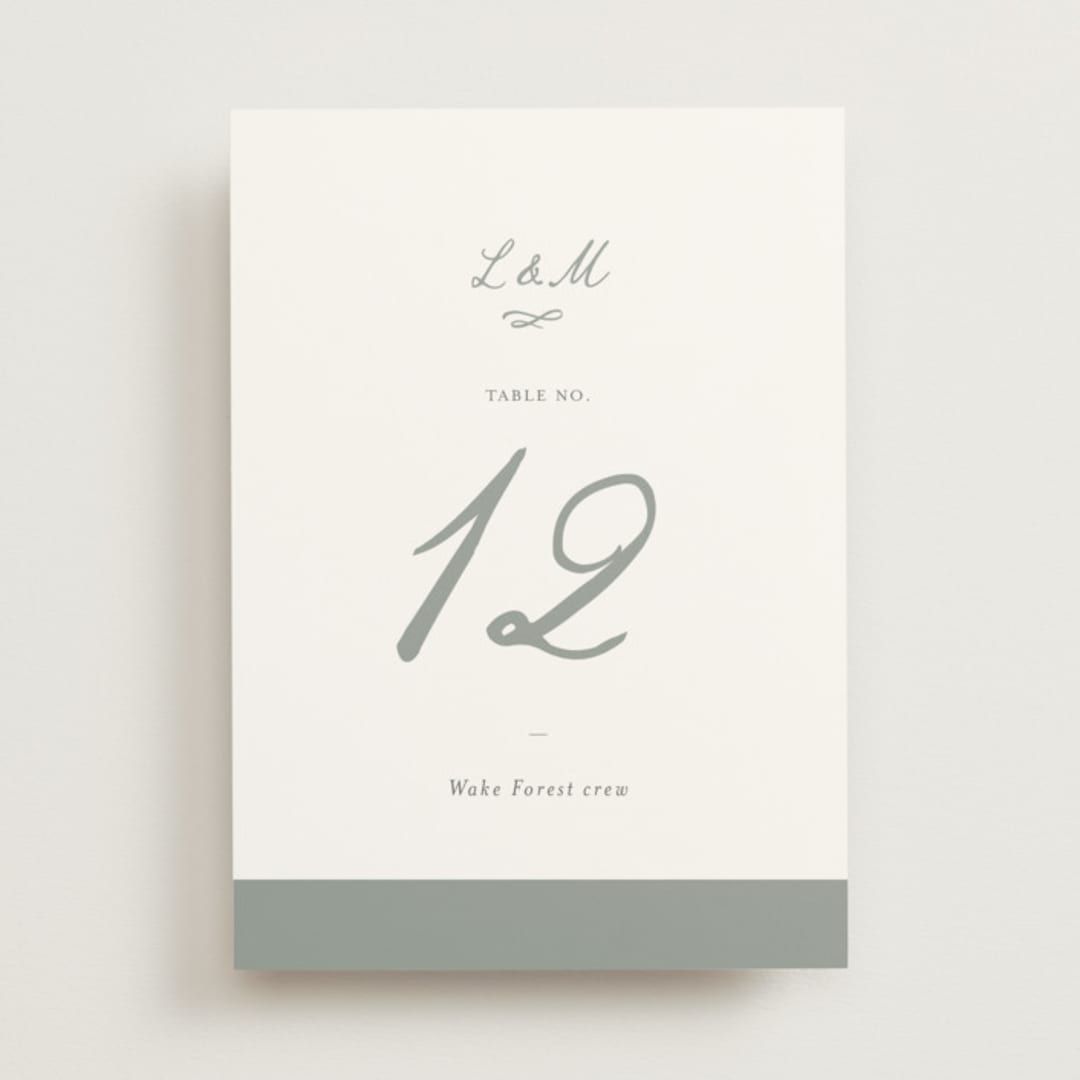 "signature monogram" - Table Numbers in Sage by Sara Hicks Malone - Front