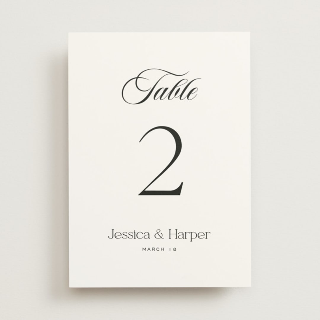 "Modern Romance" - Table Numbers in Obsidian by Jennifer Postorino - Front