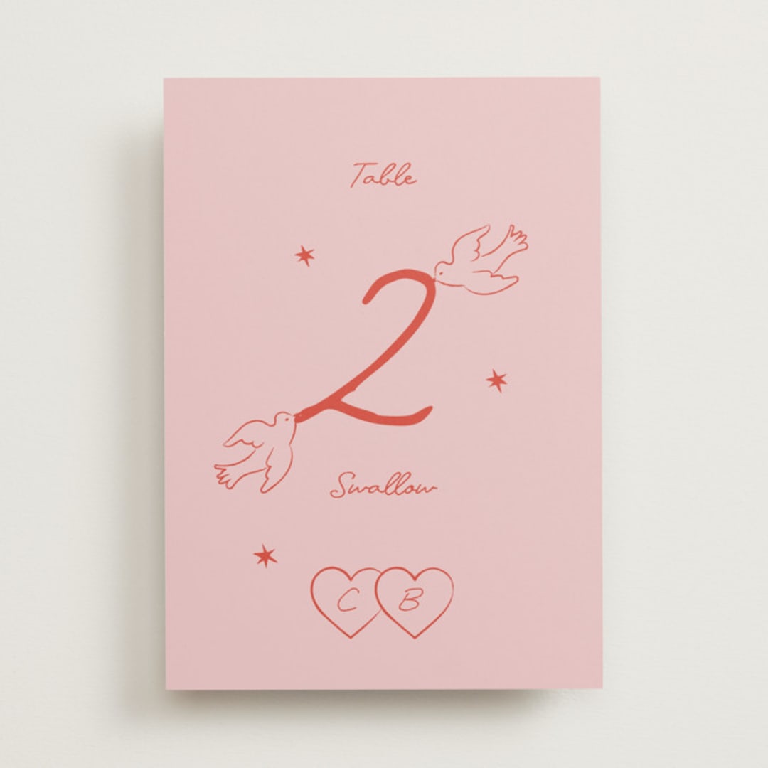 "The Bird Song" - Table Numbers in Peach by Helena Vitto - Front