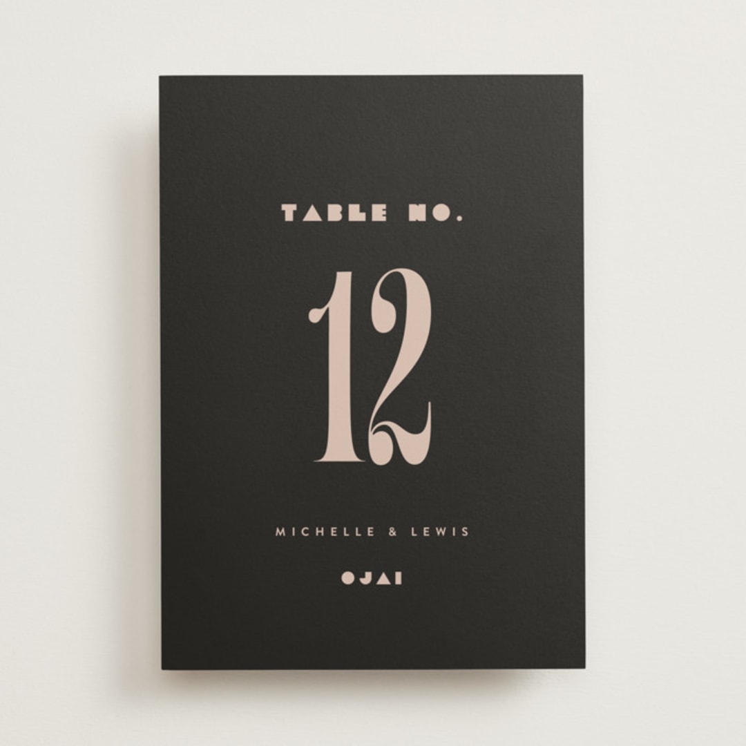 "Bold Stack" - Table Numbers in Noir by Alethea and Ruth - Front