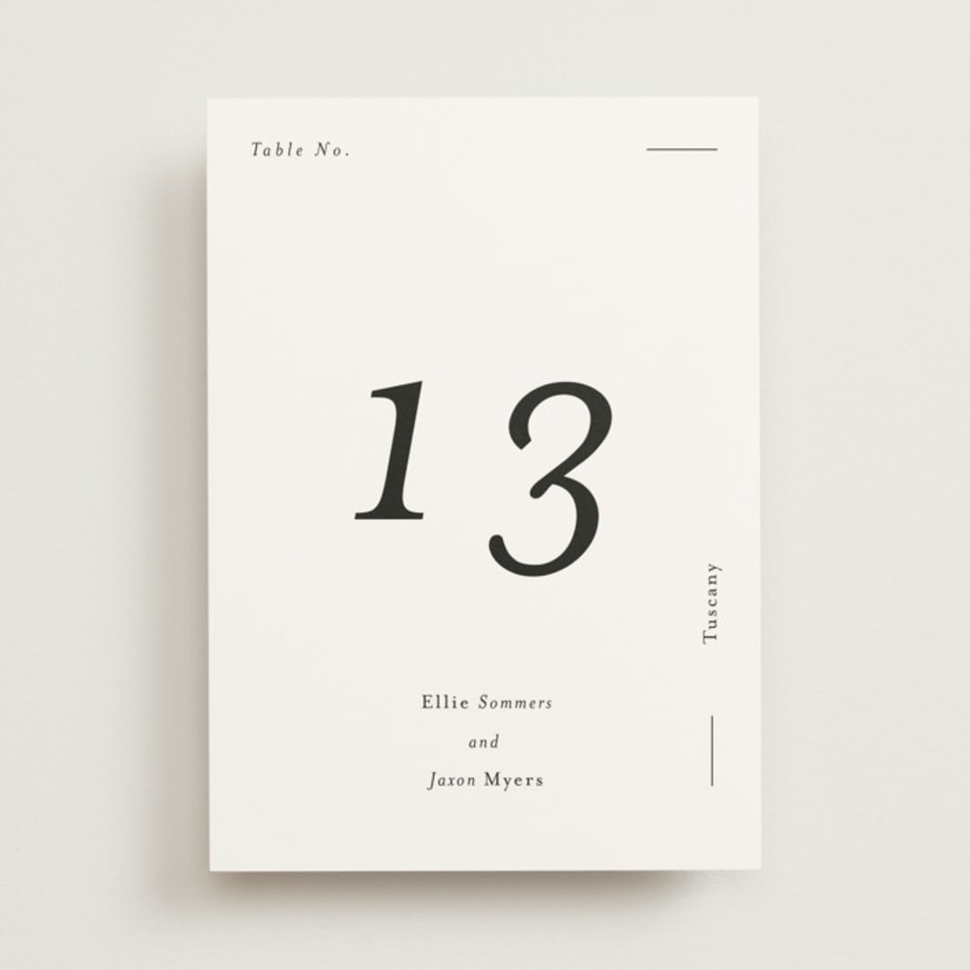 "Tuscany" - Table Numbers in Ink by Blustery August - Front