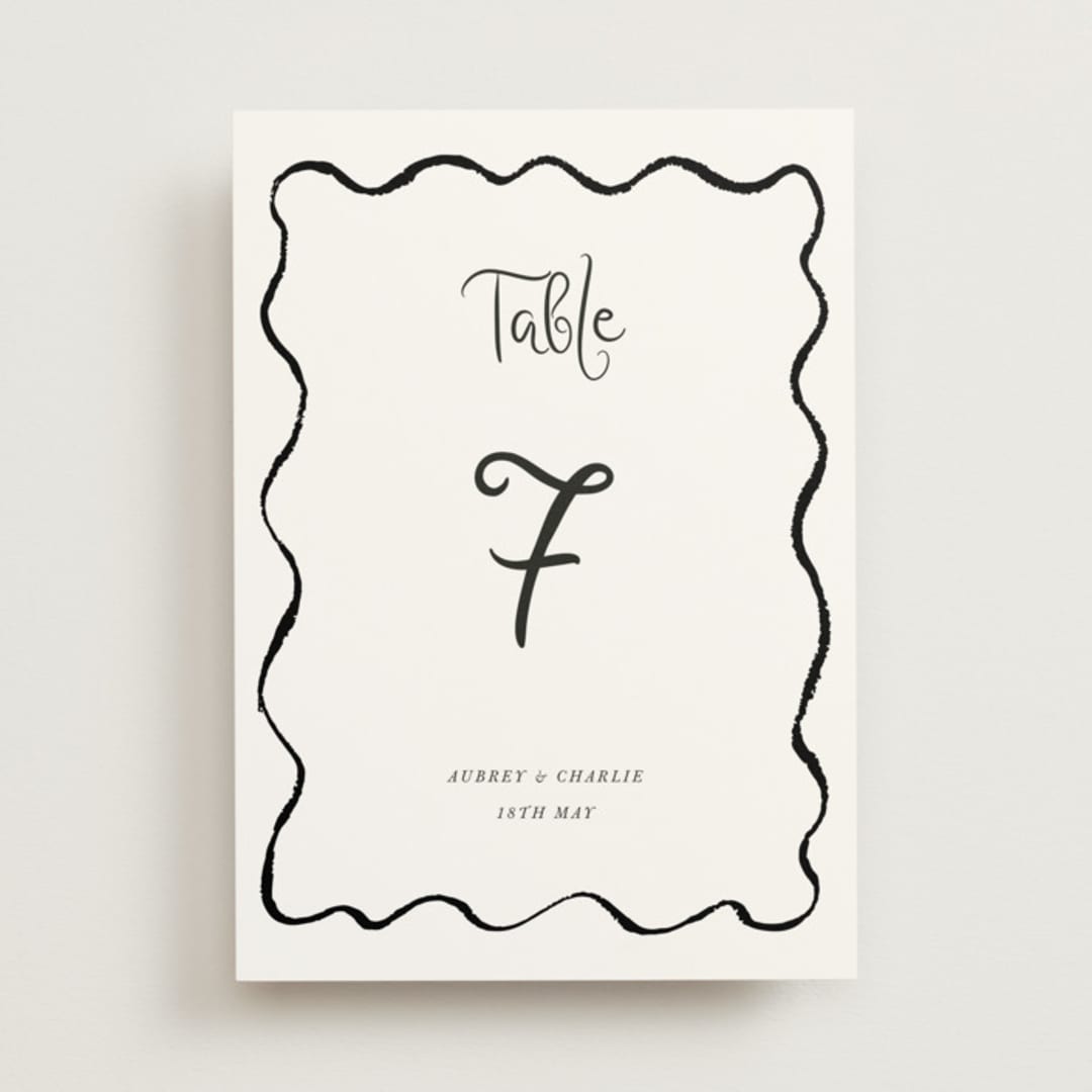 "quirky fun" - Table Numbers in Tuxedo by Cass Loh - Front