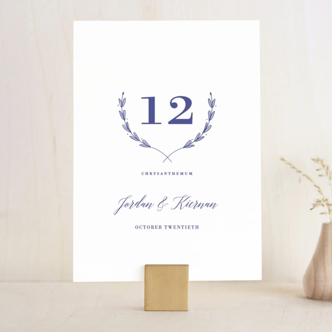 "United" - Table Numbers in Cobalt by Susan Brown - Front