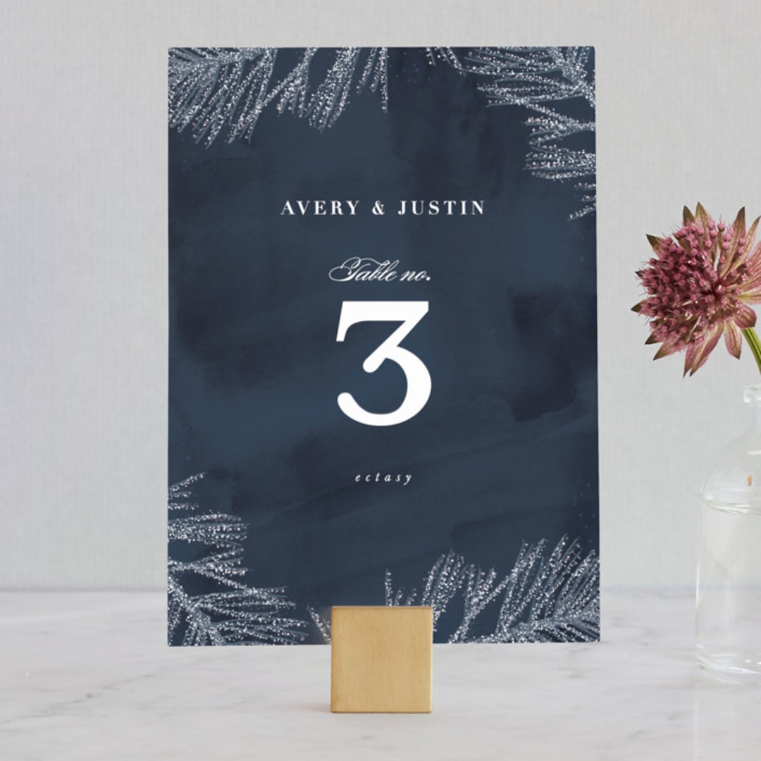 "Frosty chic" - Table Numbers in Peacock by Creo Study - Front
