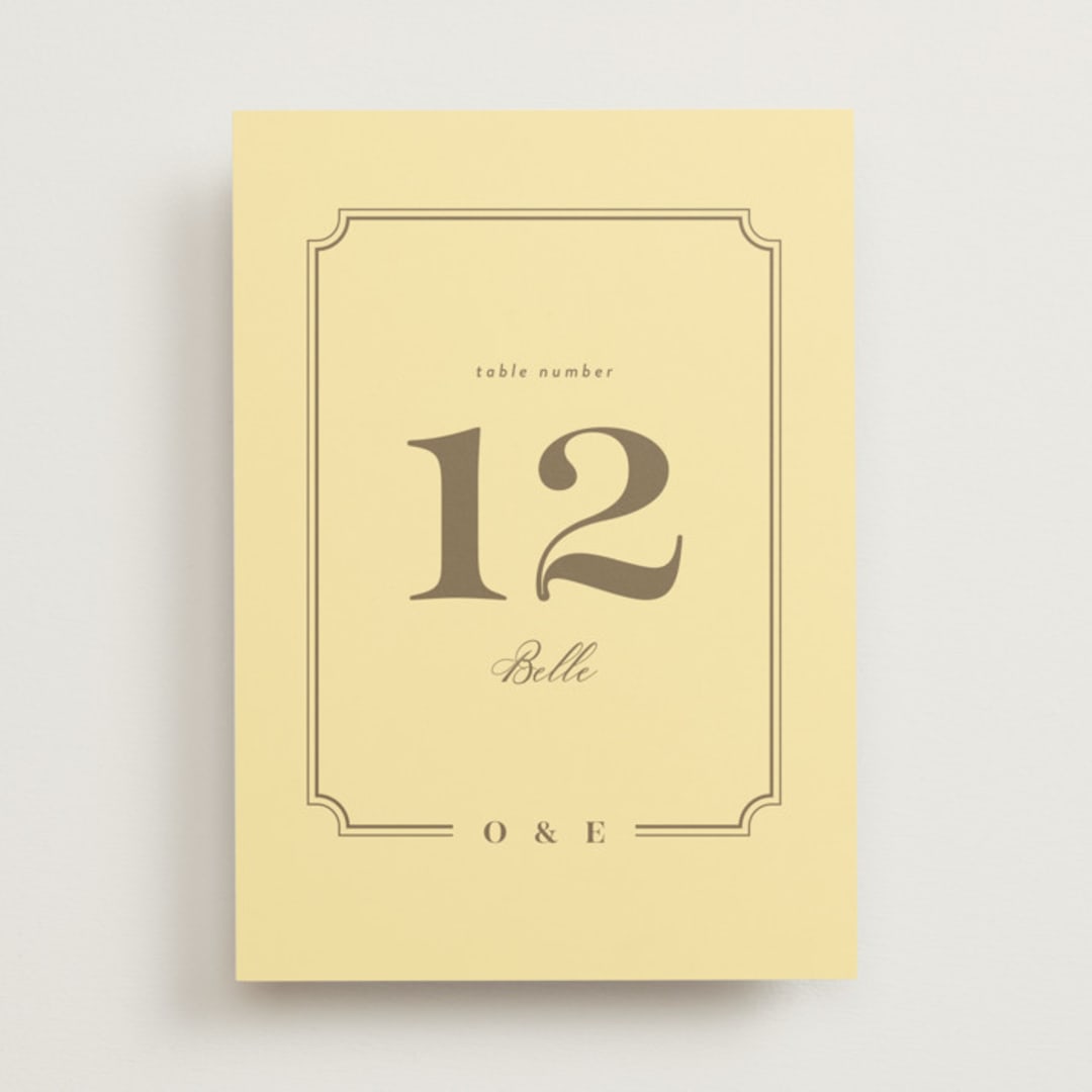 "Enchanted Rose from Disney's Beauty & The Beast" - Table Numbers in Mimosa by Leah Bisch - Front