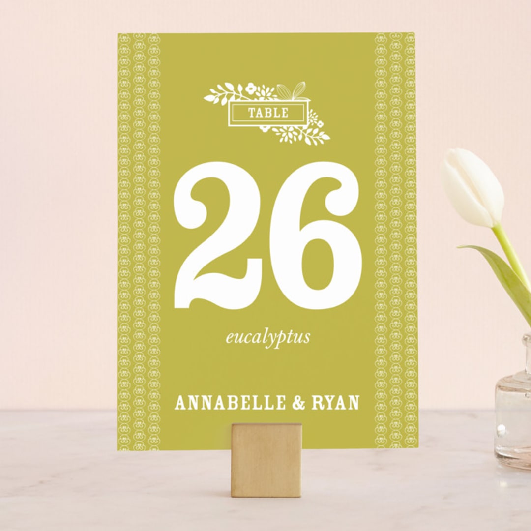 "Fling" - Table Numbers in Leaf by Andrea Mentzer - Front