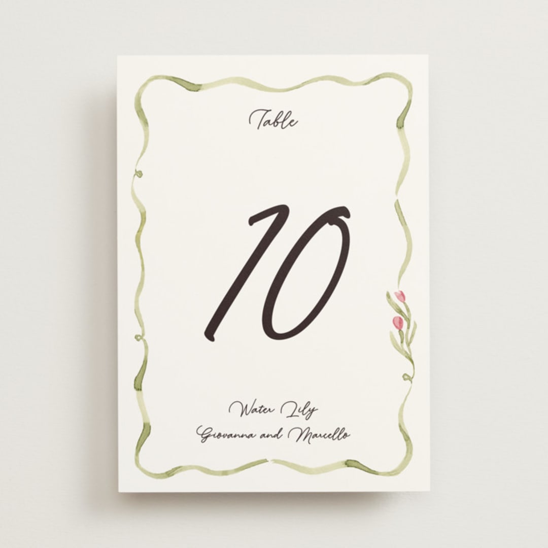 "Barolo" - Table Numbers in Deep Blush by Pati Cascino - Front