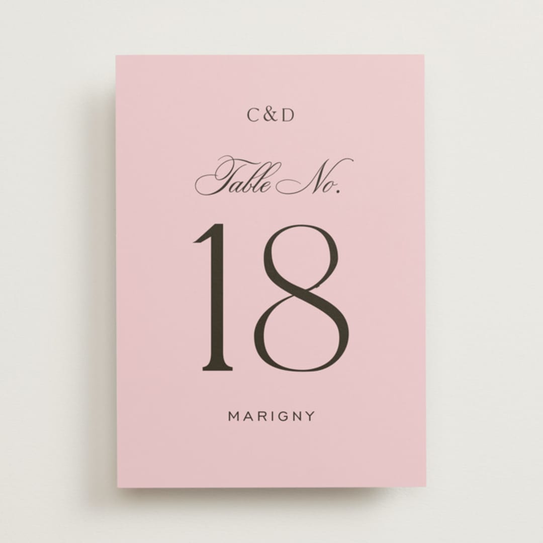 "Nola" - Table Numbers in Peony by Megan Davis - Front