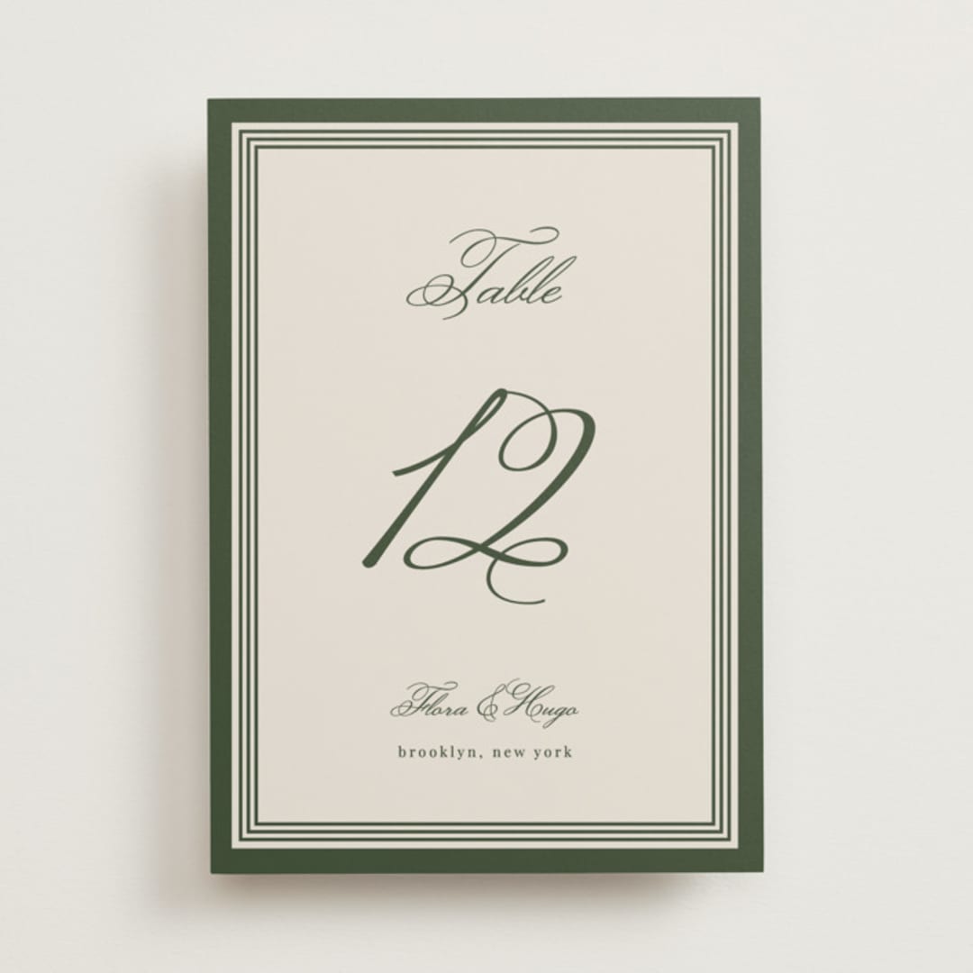 "Emerson" - Table Numbers in Evergreen by Kelly Watkins - Front