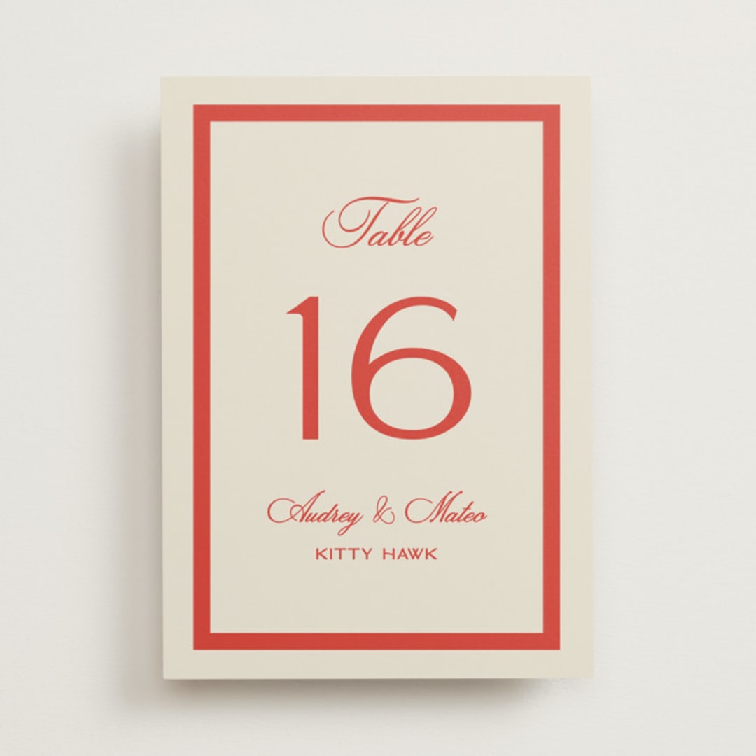 "Kitty Hawk" - Table Numbers in Lobster by Jackie Crawford - Front
