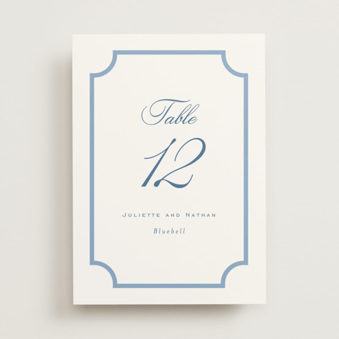 "Marenza" - Table Numbers in Bluebell by Jessica Williams - Front