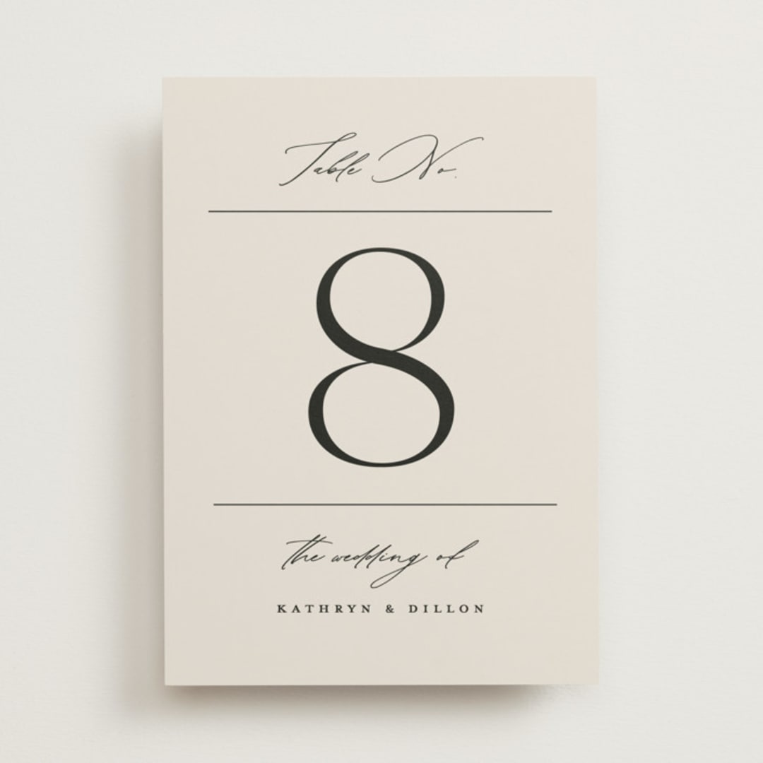 "Modern Monogram" - Table Numbers in Ecru by Erica Krystek - Front